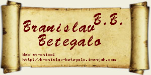 Branislav Betegalo vizit kartica